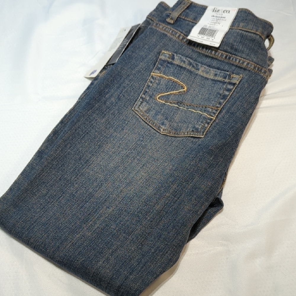 Liz & Co. Women's Straight Blue Jeans - Picture 1 of 10